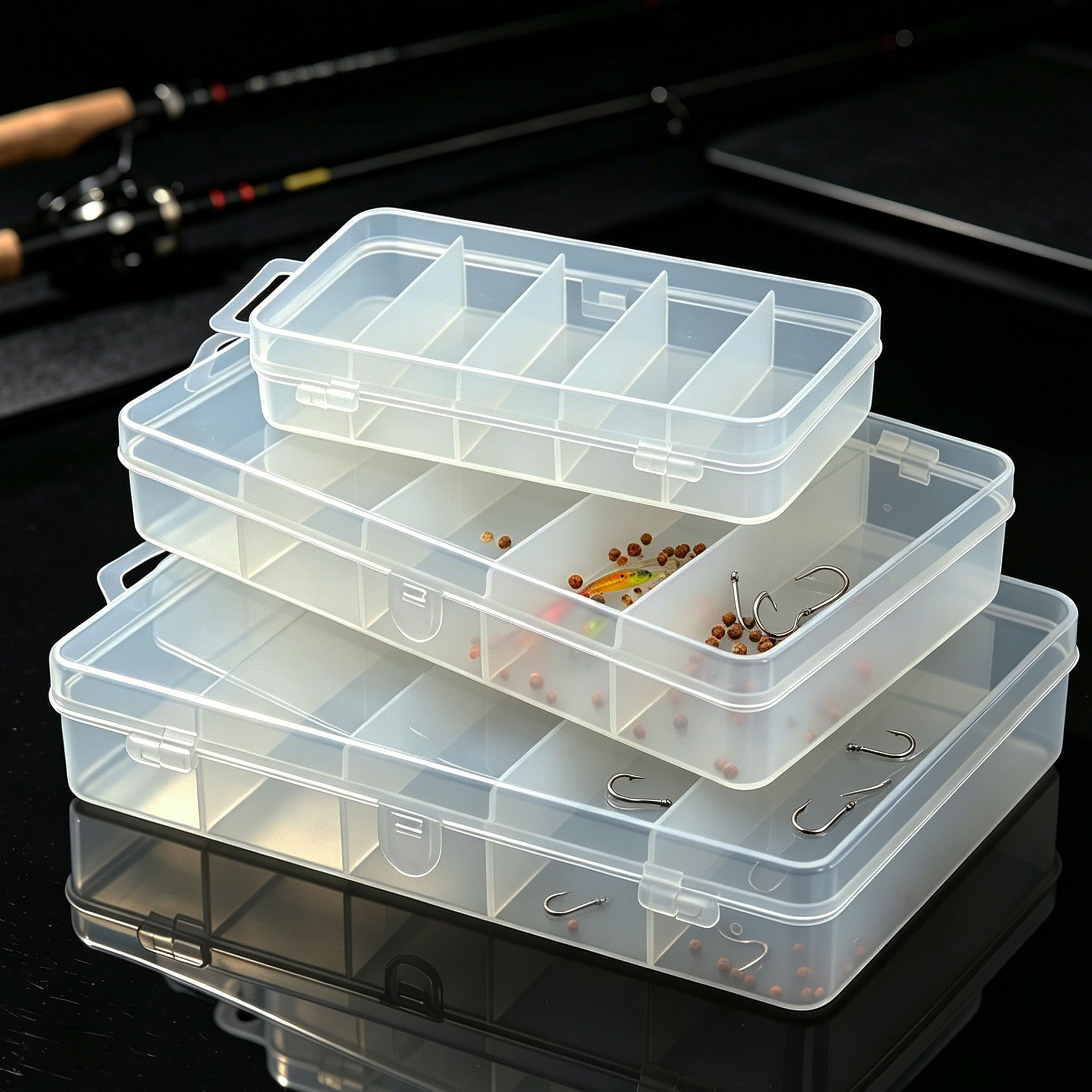 Fishing Hook Box - 1/3pcs 3 Sizes of Plastic Fishing