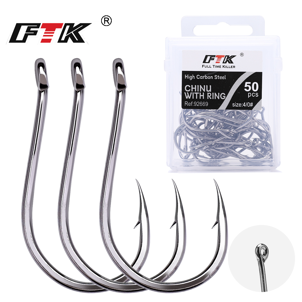 Fishing Hook Barbless - FTK CHINU Fishhook with Ring Barbed