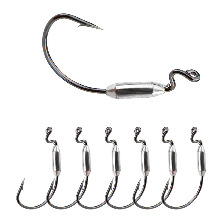 5pcs Soft Worm Lure 1/0# 2/0#  - Fishing Hook Offset 评论和价格