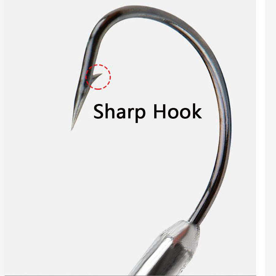 5pcs Soft Worm Lure 1/0# 2/0#  - Fishing Hook Offset 评论和价格