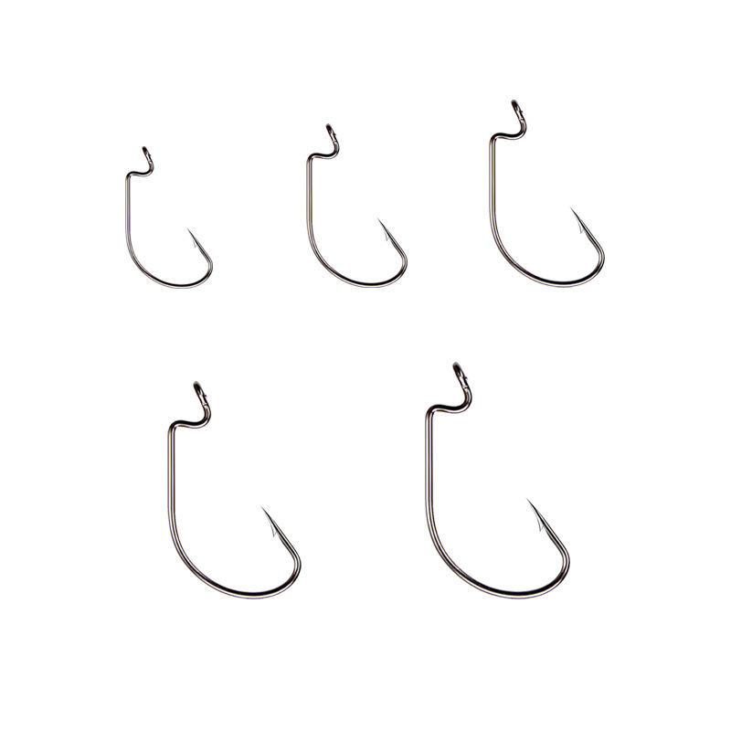 50pcs Wide Worm Hook Carbon St - Fishing Hook Barbless 评论和价格