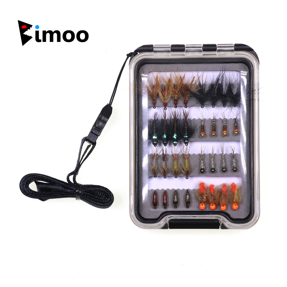 32PCS Nymph Flies Kit Trout Fi - Fishing Hook Barbless 评论和价格