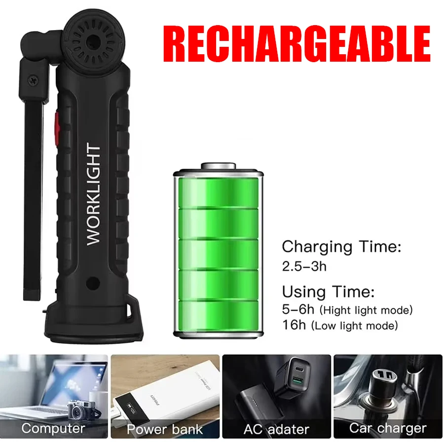 Rechargeable Magnetic Work Lig - Fishing Hook 评论和价格