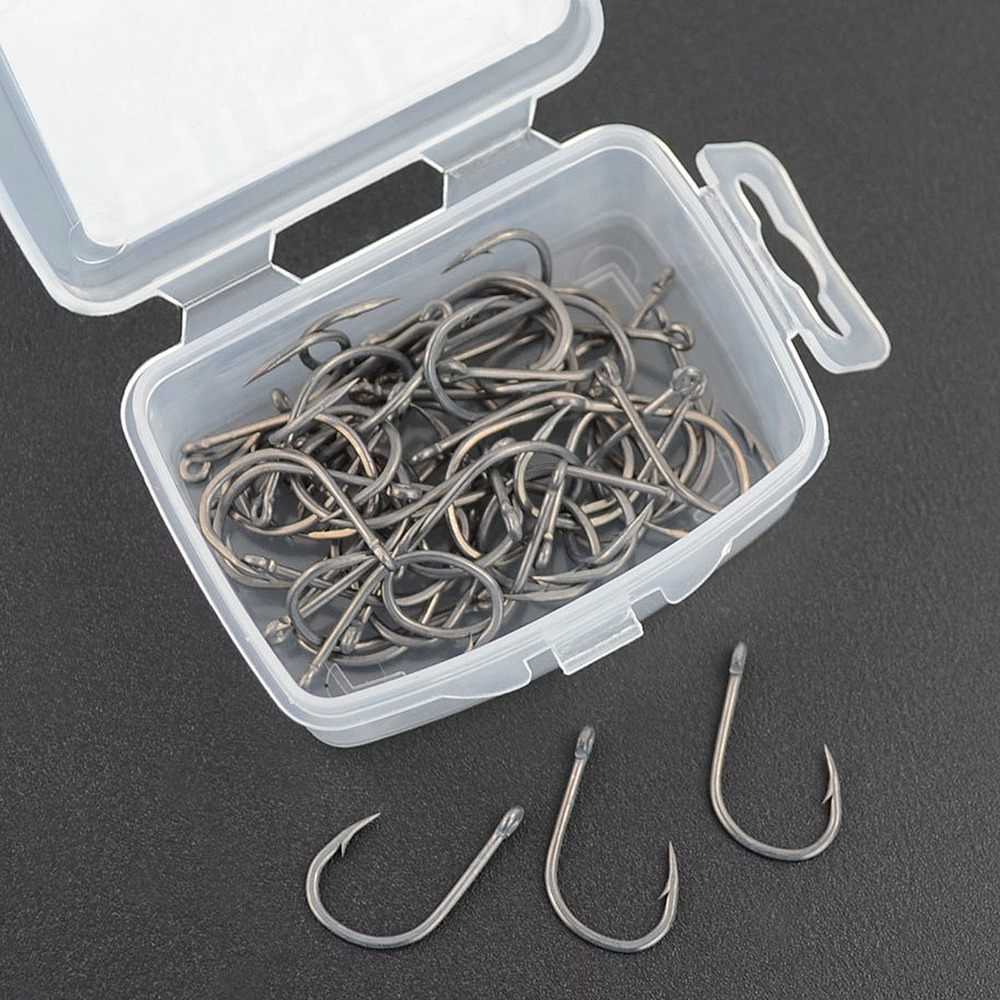 ABST  50Pcs Barbed Coated Carp - Fishing Hook 评论和价格