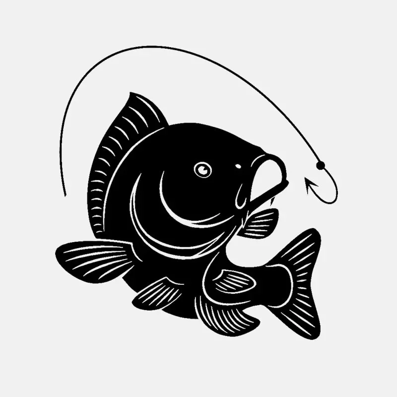 Carp Fishing Hook Decal Decora - Fishing Hook 评论和价格