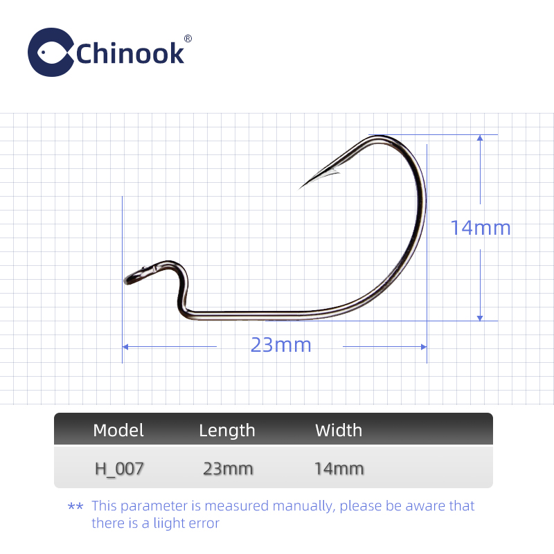 Chinook 20pcs Wide worm Texan  - Fishing Hook Barbless 评论和价格