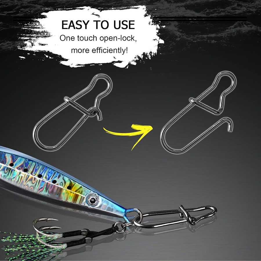 50Pcs Crankbait Snaps Stainles - Fishing Hook Stainless Steel 评论和价格