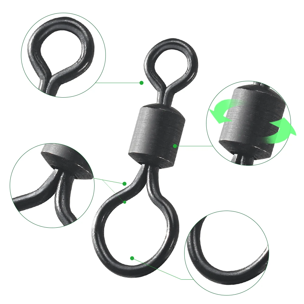 100pcs Carp Fishing Swivel Big - Fishing Hook Size 评论和价格