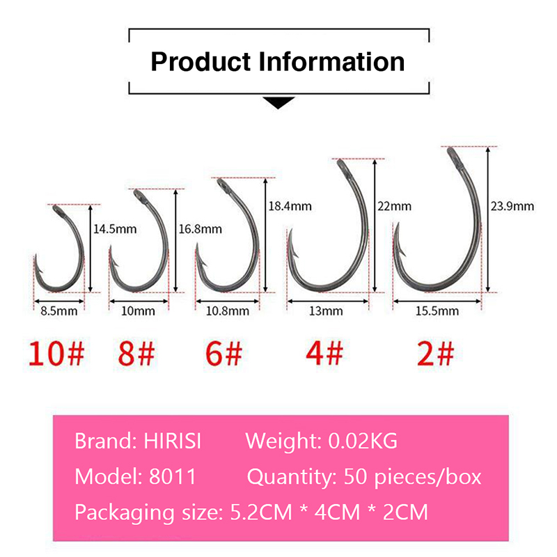 New Hirisi 50pcs Boxed Hooks B - Fishing Hook Box 评论和价格