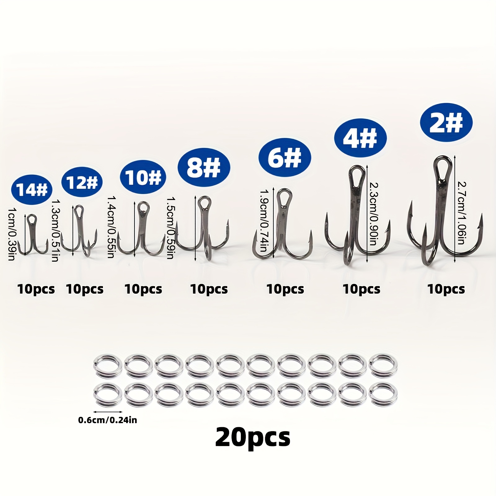 90pcs/set The lure triple-hook - Fishing Hook Assortment 评论和价格